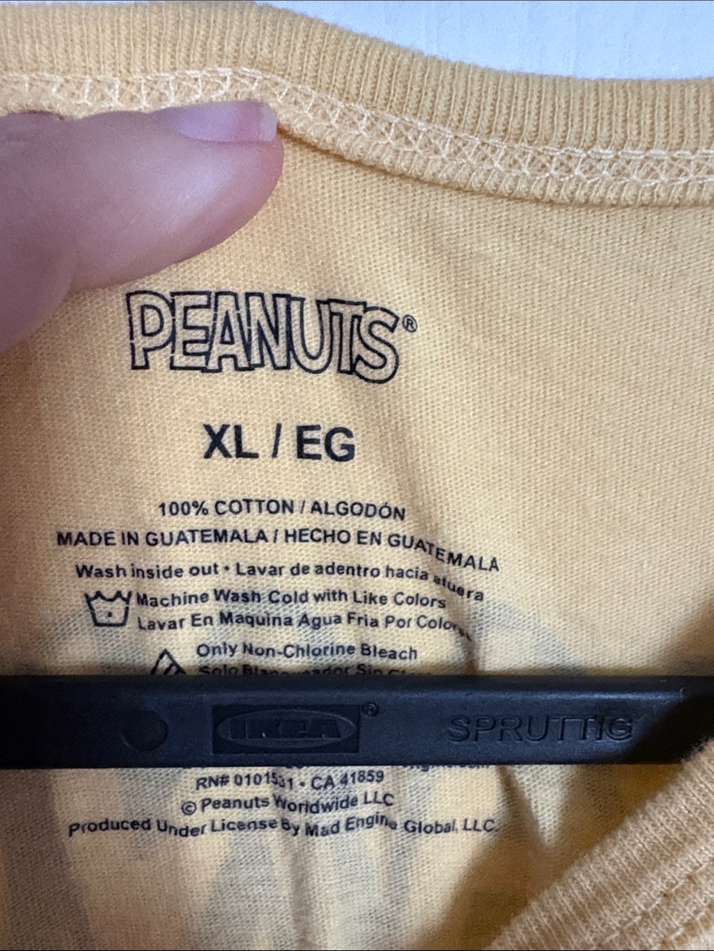 Peanuts Yellow & Black Snoopy Graphic Babydoll Tee Tunic with Gingham Hem - Picture 2 of 7